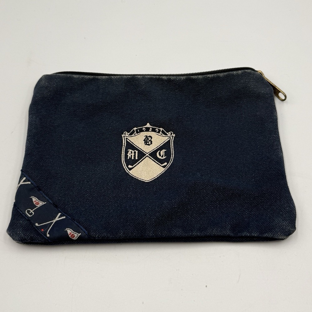 Vintage Designs by Dee Dee Golf Accessories Zipper Pouch Embroidered Crest Navy